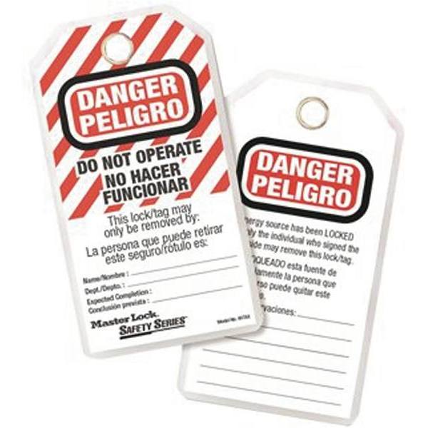 Master Lock Saftey Lockout Tags, Package Of 12