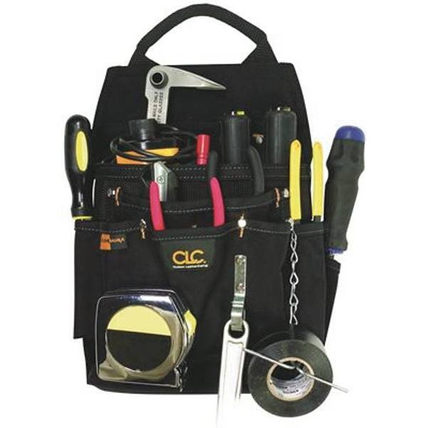 Custom Leathercraft Black 12-Pocket Professional Electrician'S Tool Pouch Pair
