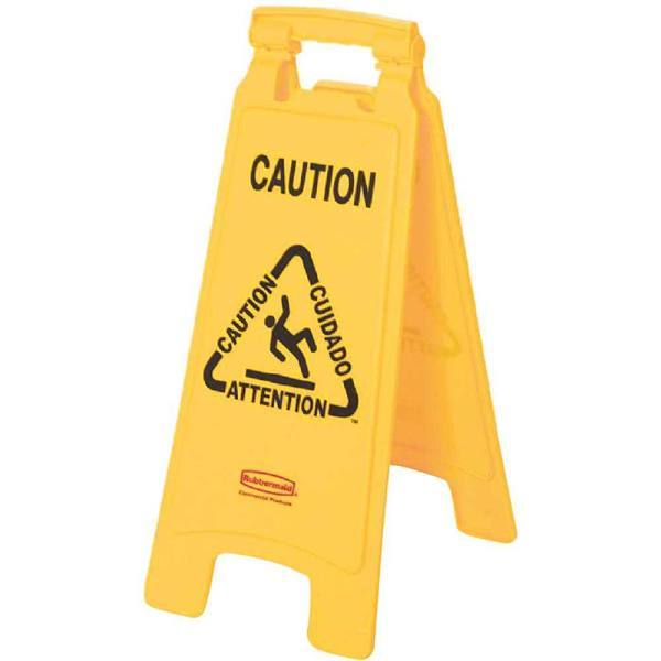 Rubbermaid Commercial Multi-Lingual 2-Sided "Caution Wet Floor" Sign