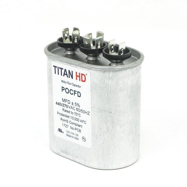 Titan Hd 50 MFD 440/370v Oval Run Capacitor