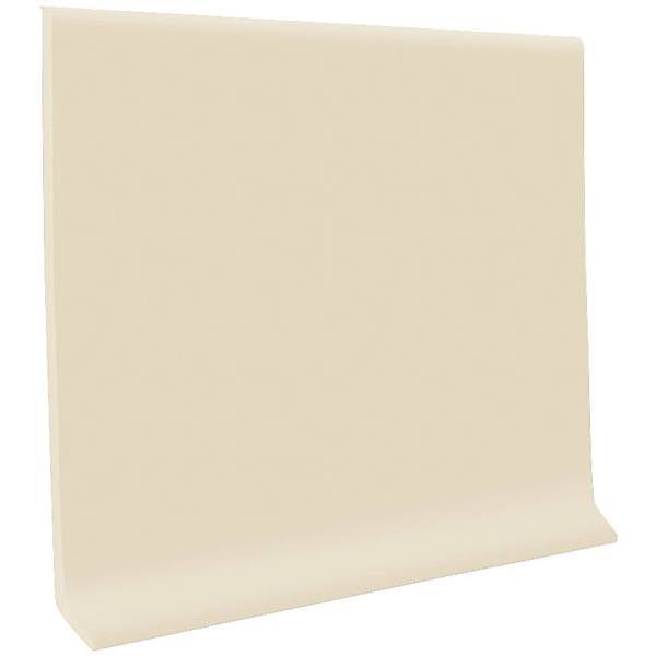 Roppe 4 In. X .080 In. X 48 In.  Vinyl Wall Cove Base (Light Almond White) (30-Pack)