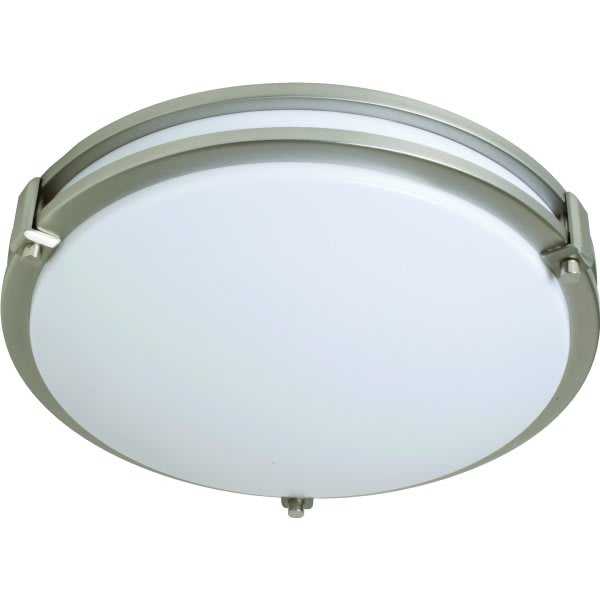 Seasons Carlisle 14-Inch Round 27w Integrated LED Flush Mount Light With 3 CCT Selectable In Satin Nickel