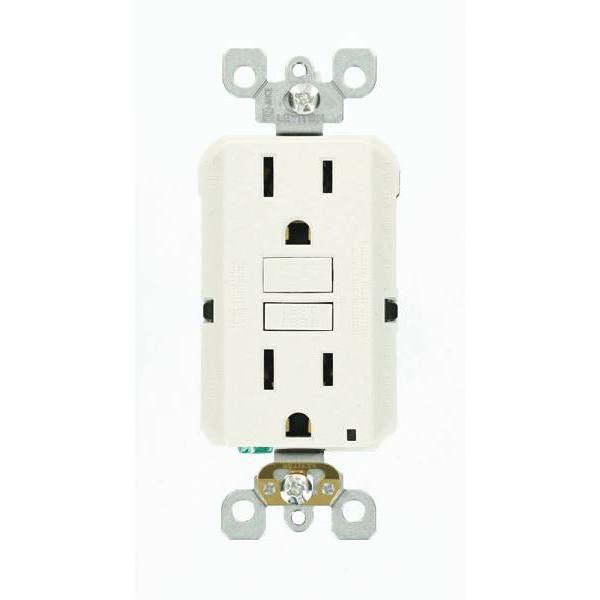 Leviton Smartlockpro 15a Self-Test Slim Gfci Duplex Outlet (White) Package Of 3