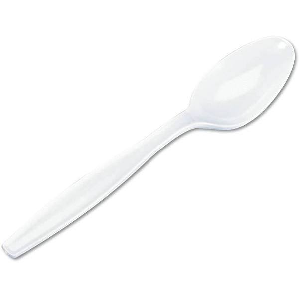 Primesource Heavy-Duty Plastic Spoon, White, Case Of 1000