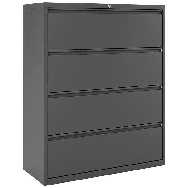 Hirsh 42 Inch Wide 4 Drawer Metal Lateral File Cabinet For Home And Office, Holds Letter, Legal And A4 Hanging Folders, Charcoal