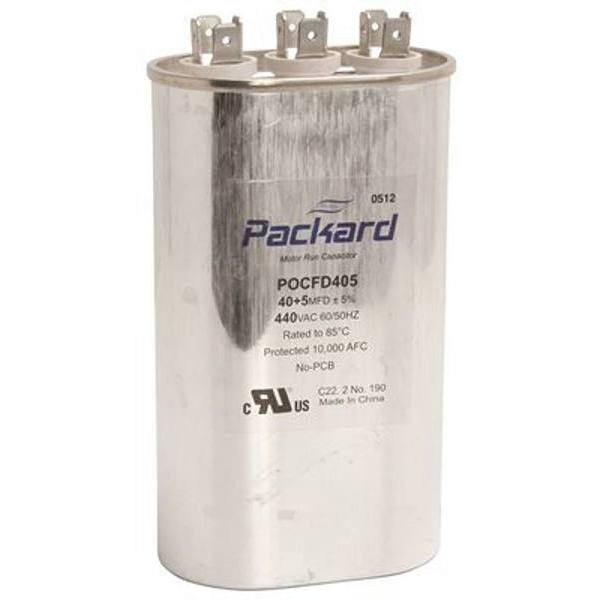 Packard Titan 440/370v 40+5 MFD Oval PRO Run Capacitor