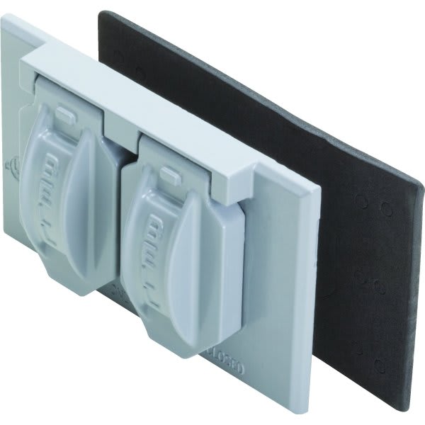Hubbell®  1-Gang Horizontal Duplex Weatherproof Cover (Gray)