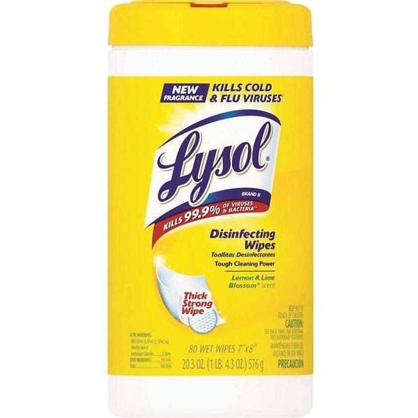Lysol Surface Citrus Scent Sanitizing Wipes (80-Count Wipes) , Case Of 6