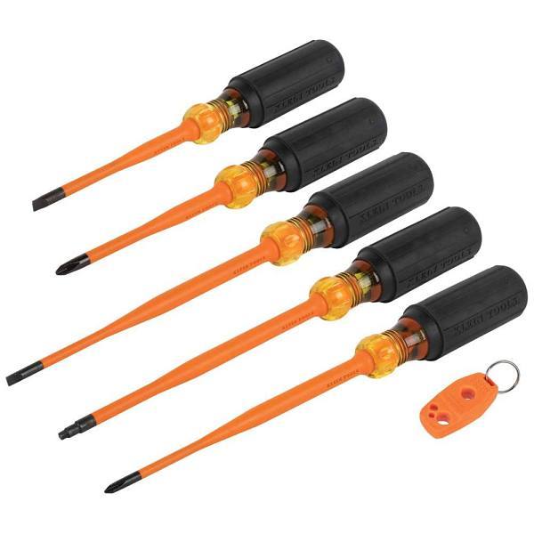 Klein Tools Screwdriver Set, 1000v Slim-Tip Insulated And Magnetizer, 6-Piece