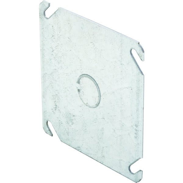 Hubbell 4 In Flat Square Cover 1/2 In Center W/ Knockout