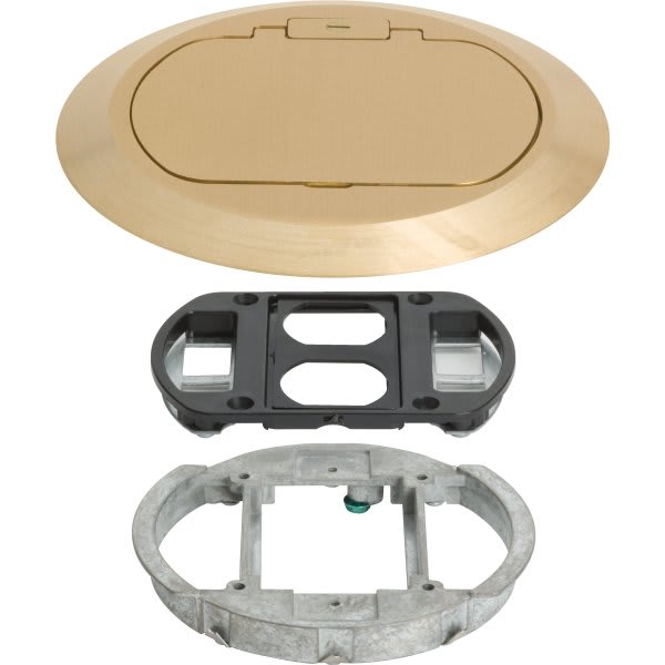 Hubbell® Nonmetallic Round Floor Box Cover Kit with 2 Lift Lids, Gray HD Supply