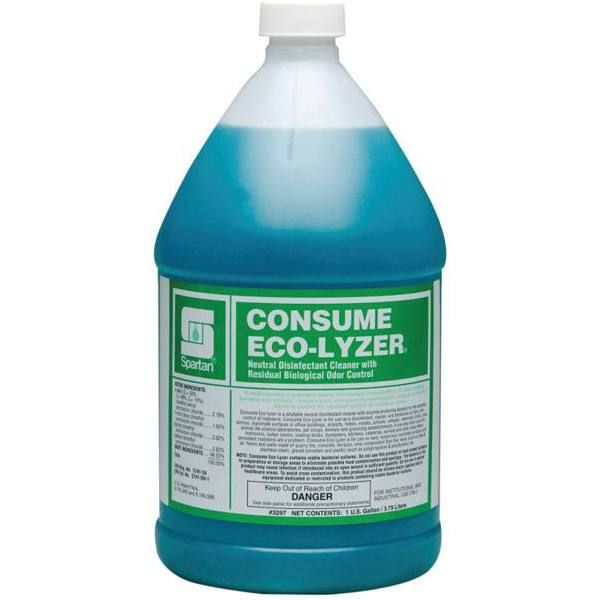 Spartan Consume Eco-Lyzer Disinfectant/Deodorant, Floral Scent, 1 Gal, Case Of 4