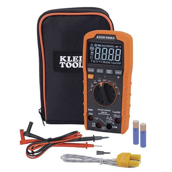 Klein Tools Digital Multimeter, Trms Auto-Ranging, 1000v, Temp, Low Impedance