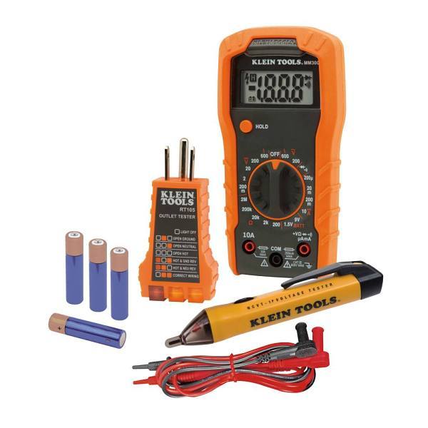 Klein Tools Test Kit With Multimeter, Non-Contact Volt Tester, Receptacle Tester