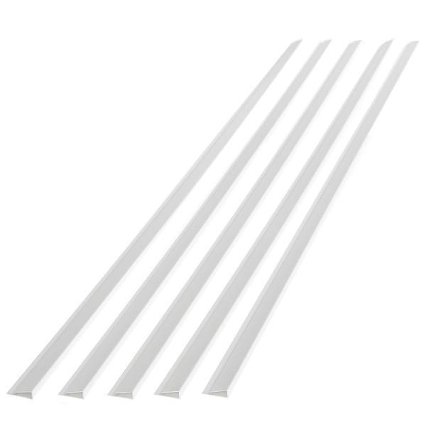 Fasade 47" Vinyl Large Profile J Trim, Gloss White, Package Of 5