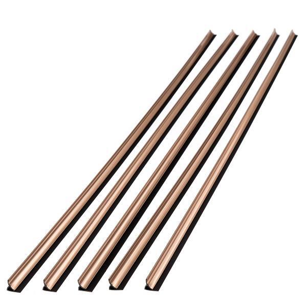 Fasade 47" Vinyl Inside Corner Trim, Polished Copper, Package Of 5