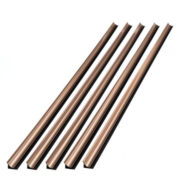 Fasade 47" Vinyl Large Profile Inside Corner Trim, Polished Copper, Package Of 5