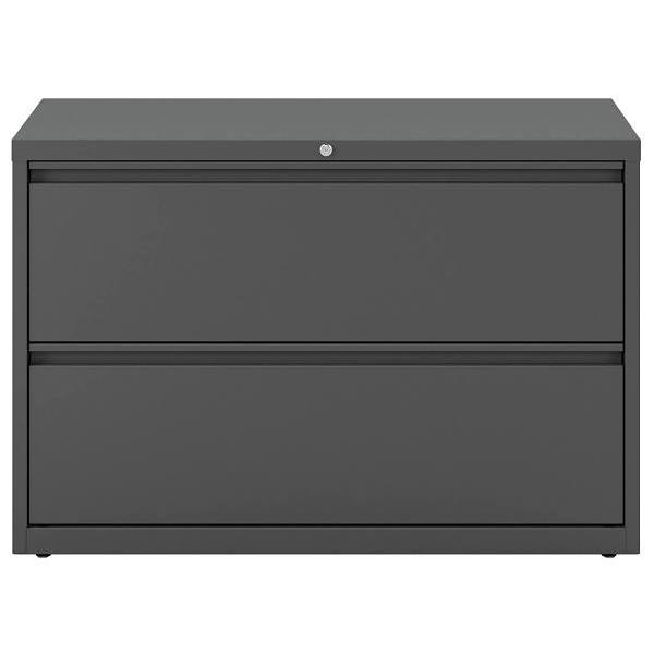 Hirsh 42" Wide 2 Drawer Metal Lateral File Cabinet For Home And Office, Holds Letter, Legal And A4 Hanging Folders, Charcoal