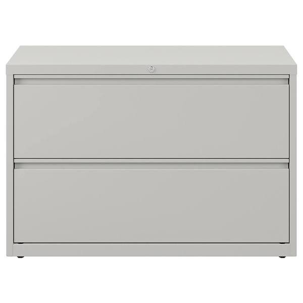 Hirsh 42" Wide 2 Drawer Metal Lateral File Cabinet For Home And Office, Holds Letter, Legal And A4 Hanging Folders, Light Gray