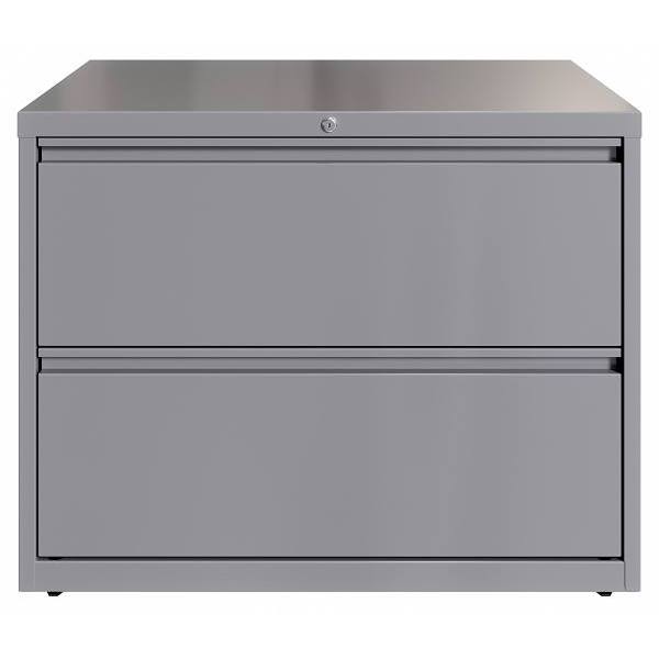 Hirsh 36" Wide 2 Drawer Metal Lateral File Cabinet For Home And Office, Holds Letter, Legal And A4 Hanging Folders, Arctic Silve