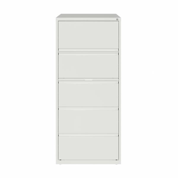 Hirsh 30" Wide 5 Drawer Metal Lateral File Cabinet For Home And Office, Holds Letter, Legal And A4 Hanging Folders, White