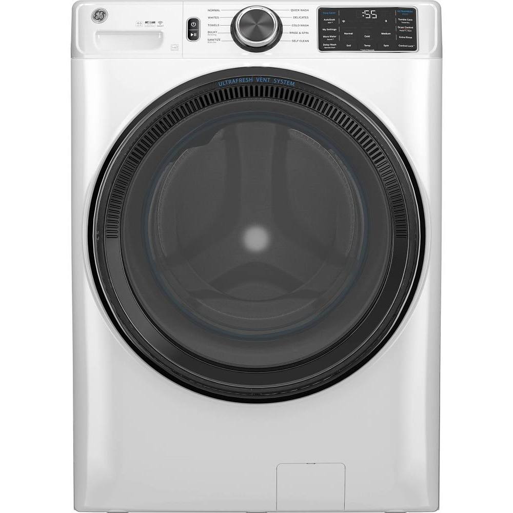 GE ENERGY STAR 4.6 cu. ft. SmartHQ Front Load Washing Machine, White, ADA