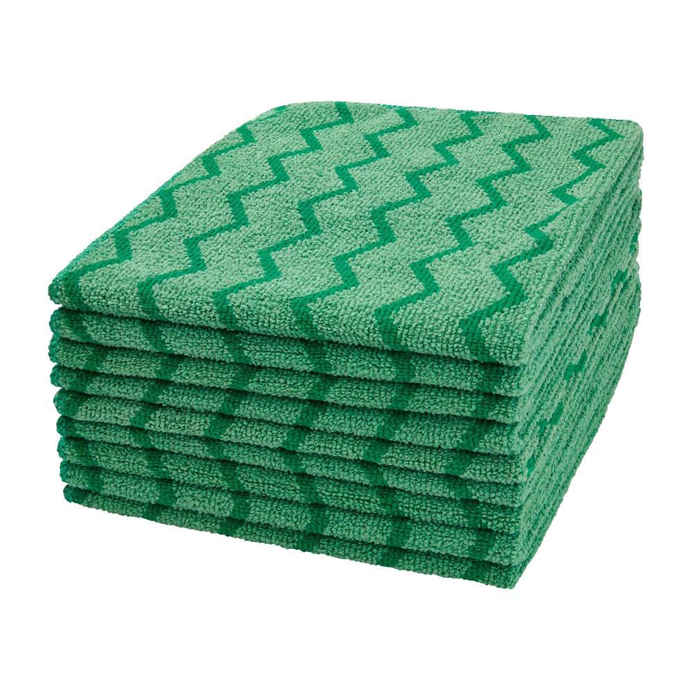 Rubbermaid Commercial HYGEN 16 In. X 16. In. Microfiber Cloth, General Purpose, Green, 12-Case