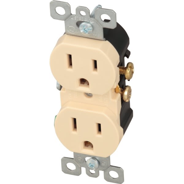 Maintenance Warehouse 15 Amp 125-Volt Duplex Receptacle In Ivory 10-Pack