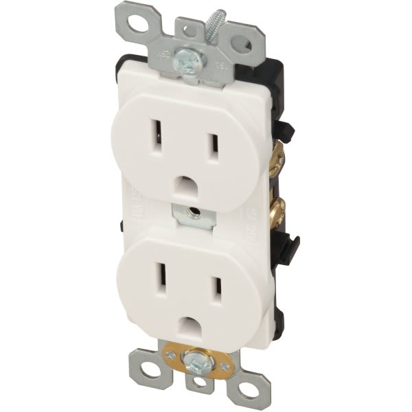 Maintenance Warehouse 15 Amp Commercial Grade Duplex Standard Outlet 10-Pack White