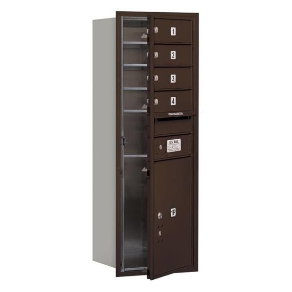 Salsbury Industries® 4c Mailbox 11 Unit 41 Inches Single 4 Mb1 Door 1 Pl5 Bronze
