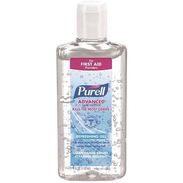 PURELL Advanced Hand Sanitizer Refreshing Gel, 4 Fl Oz, Flp Cap Bottle, Case Of 24