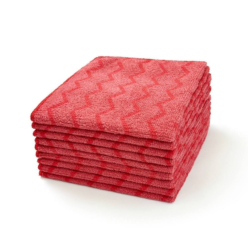 Rubbermaid Commercial HYGEN 16 In. X 16. In. Microfiber Cloth, General Purpose, Red, 12-Case