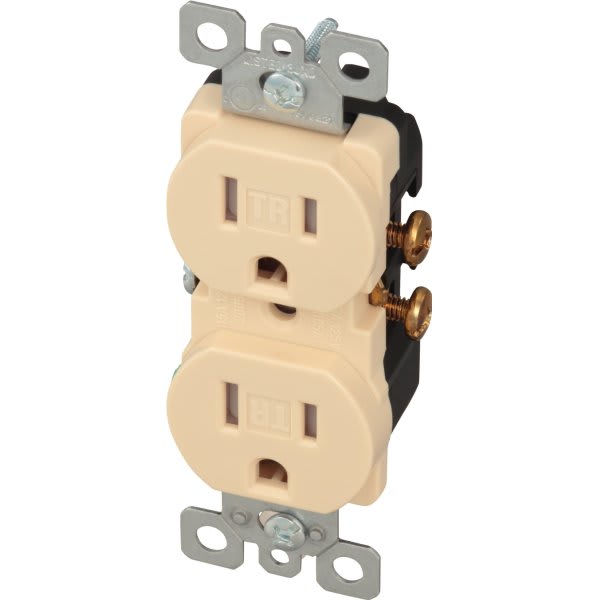 Maintenance Warehouse 15 Amp Tamper Resistant Duplex Standard Outlet Ivory