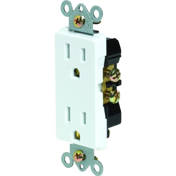 Maintenance Warehouse 15 Amp 125-Volt Decorator Receptacle In White 10-Pack