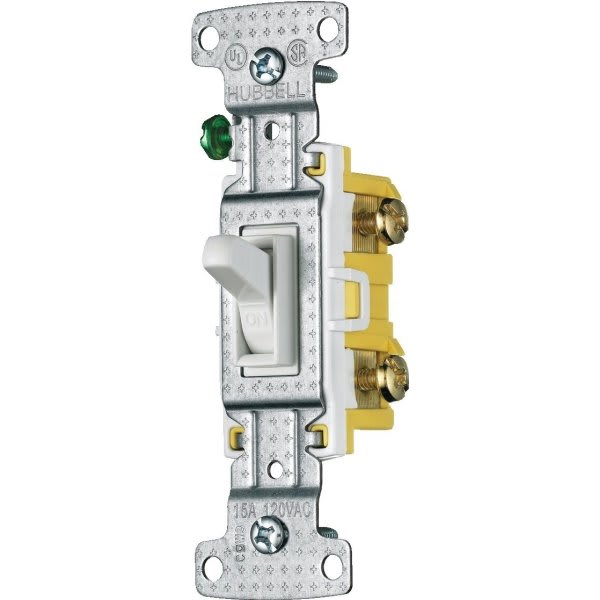 Hubbell-Pro 15 Amp/120 Vac 2-Position Toggle Switch, White, Package Of 10