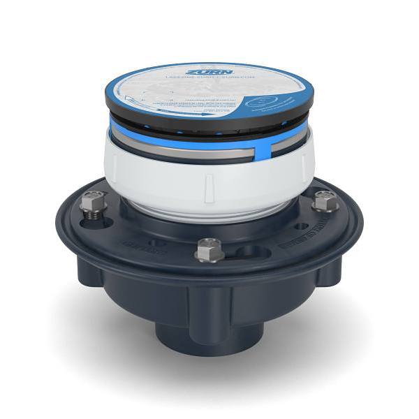 Zurn Ez1 Pvc Floor Drain 5" Round Nickel Bronze Strainer 2" X 3" Bottom Outlet