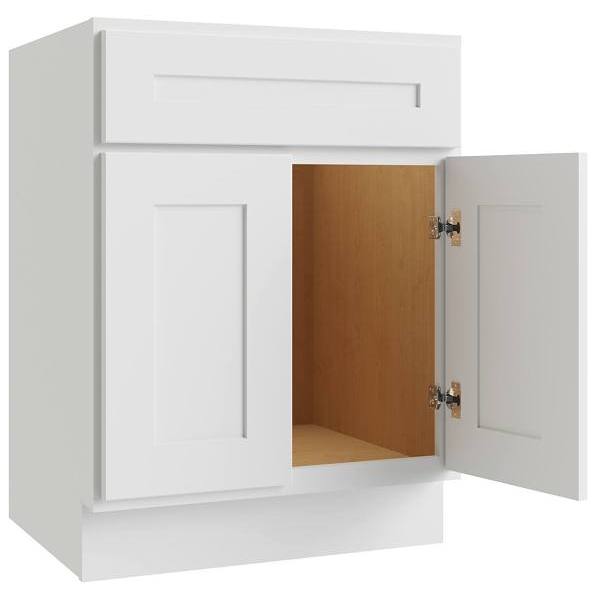 CNC Cabinetry Luxor Vanity Base Cabinet, ADA Height, 5-Pc, 36"W X 32.5"H, White