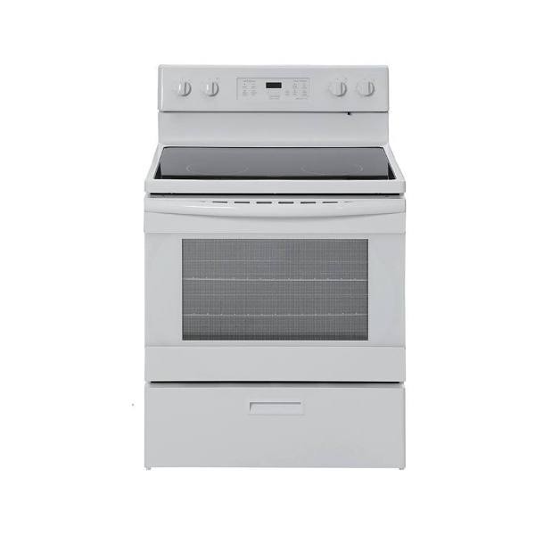 Seasons 30 In. W 5.2 cu. ft. Smooth Top Electric Freestanding Range, Steam Cleaning, White