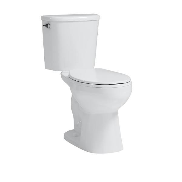Seasons 2-Piece All-In-One 1.28 GPF Single-Flush Elongated 17 In. Toilet, Flush Guard, XL Footprint, White, ADA