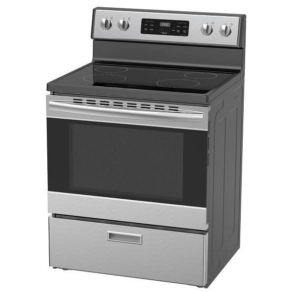 Seasons 30 In. W 5.2 cu. ft. Smooth Top Electric Freestanding Range, Steam Cleaning, Stainless Steel