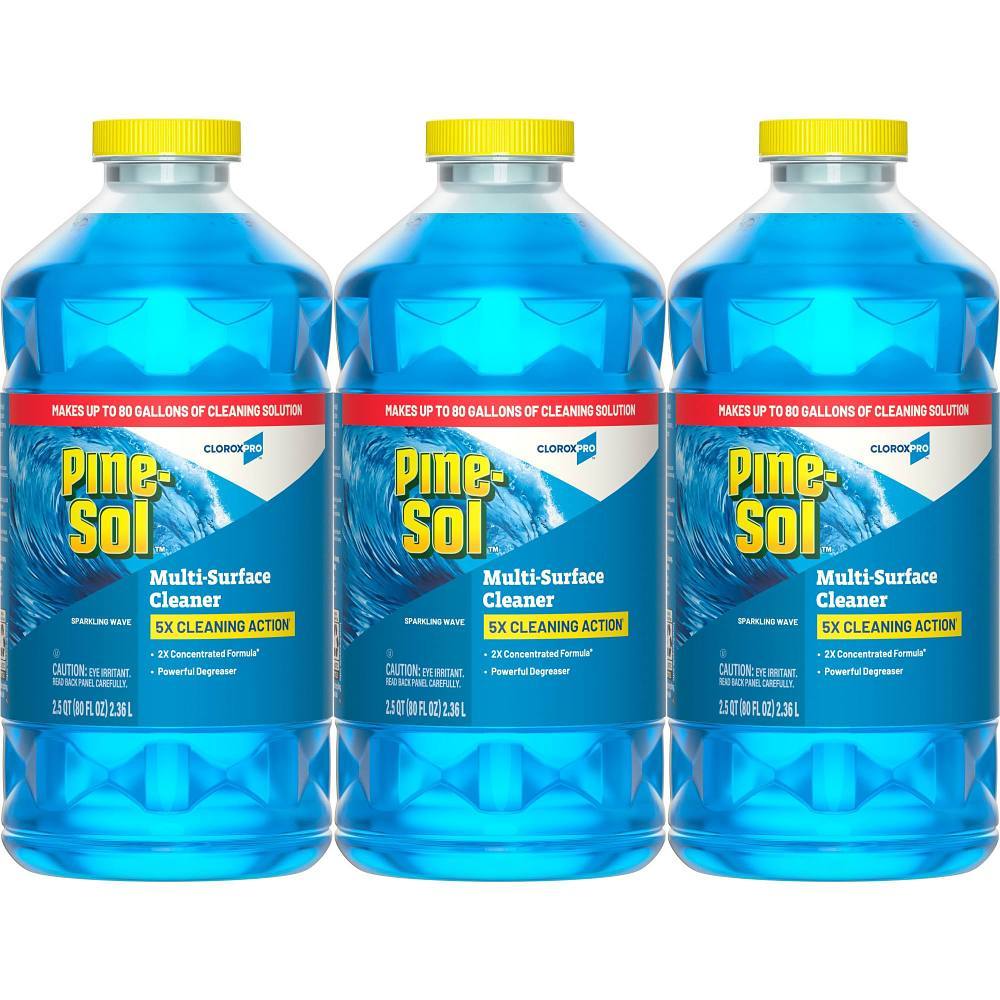 Pine-Sol Multi-Surface Cleaner, Cloroxpro, Sparkling Wave, 80 Fl Oz, Case Of 3