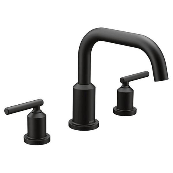 Moen Gibson Matte Black Widespread 2-Handle 13 GPM Roman Tub Faucet