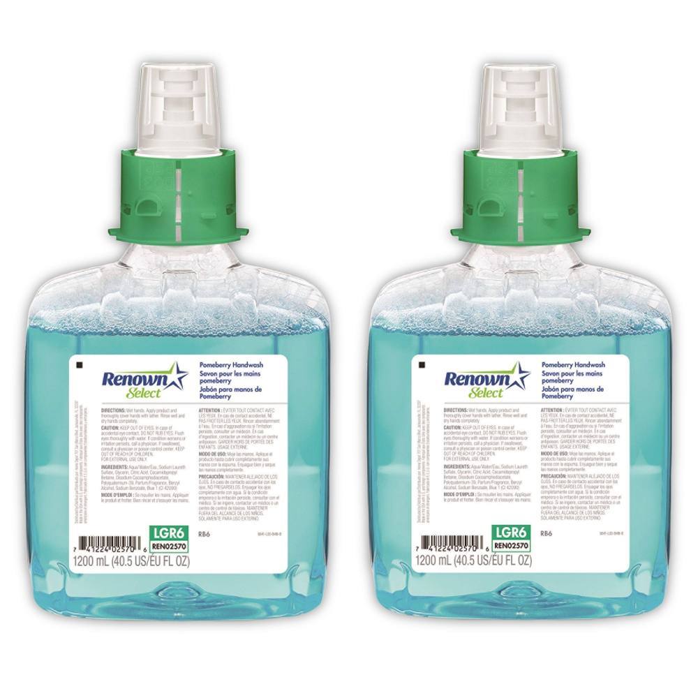 Renown Select Rb6 1200 mL Pomeberry Scent Foam Hand Soap Refill For Renown Rb6 Dispensers, Case Of 2