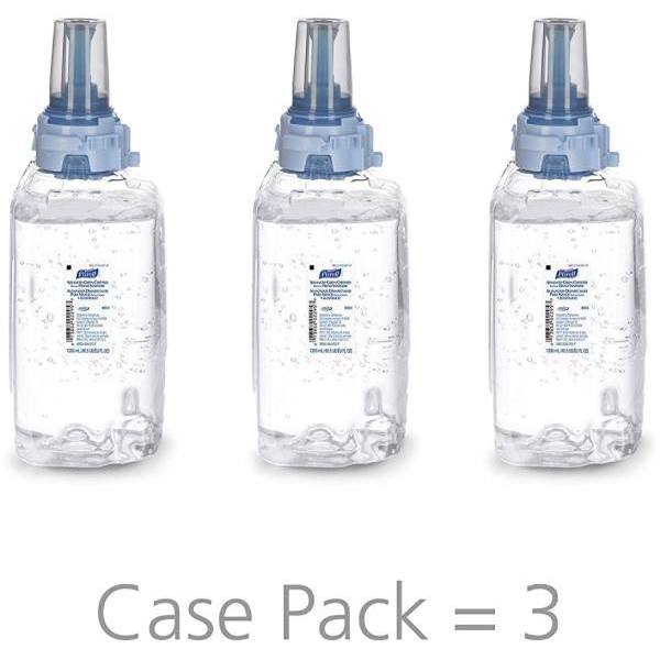 PURELL 1200 mL Advanced Hand Sanitizer Gel Refill For Adx-12 Push-Style Dispenser, Fragrance Free, Case Of 3