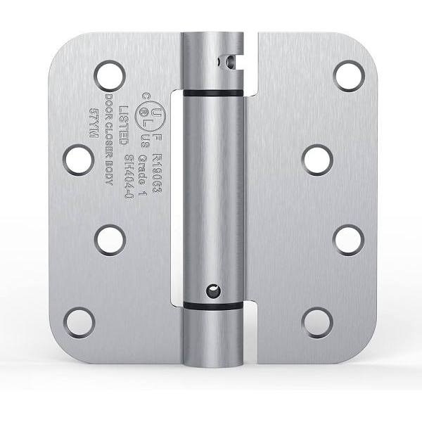 Global Door Controls 4 In. X 4 In. Mortise Single Spring Hinge With 5/8 In. Radius (2-Pack)