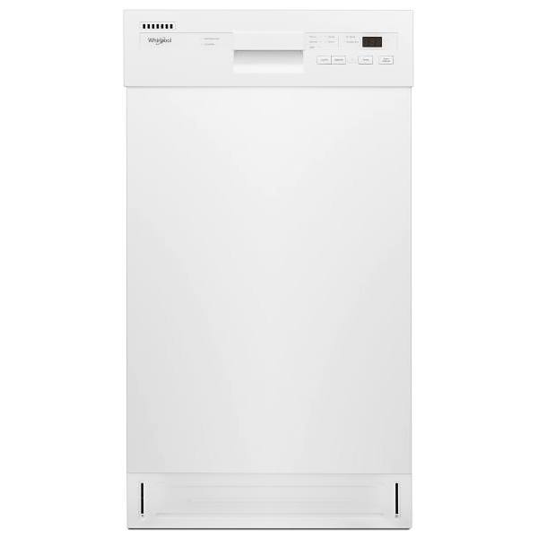 Whirlpool ENERGY STAR 18 In. Front Control Dishwasher With Stainless Steel Interior, White, ADA