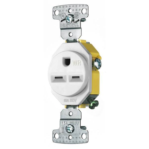 Hubbell Wiring® Tradeselect® Straight Blade 15a 250v Wr Recp White Package Of 10