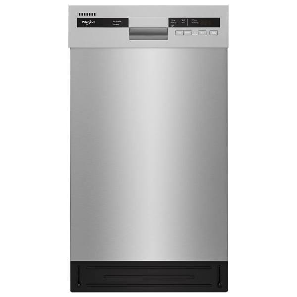 Whirlpool ENERGY STAR 18 In. Front Control Dishwasher With Stainless Steel Interior, Monochromatic Stainless Steel, ADA