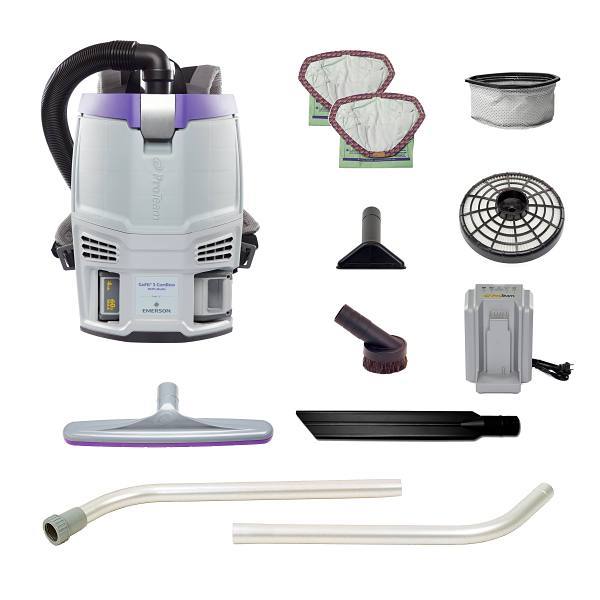 ProTeam Gofit 3 Cordless Commercial Backpack Vacuum W/Xover Two-Piece Wand Kit