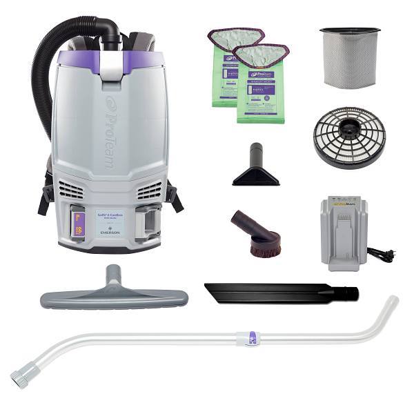 ProTeam Gofit 6 Cordless Com Backpack Vacuum-Xo Performance Telescoping Wand Kit